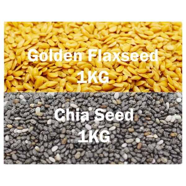Chia Seed 1kg and Golden Flax Seed 1kg Multi-Pack