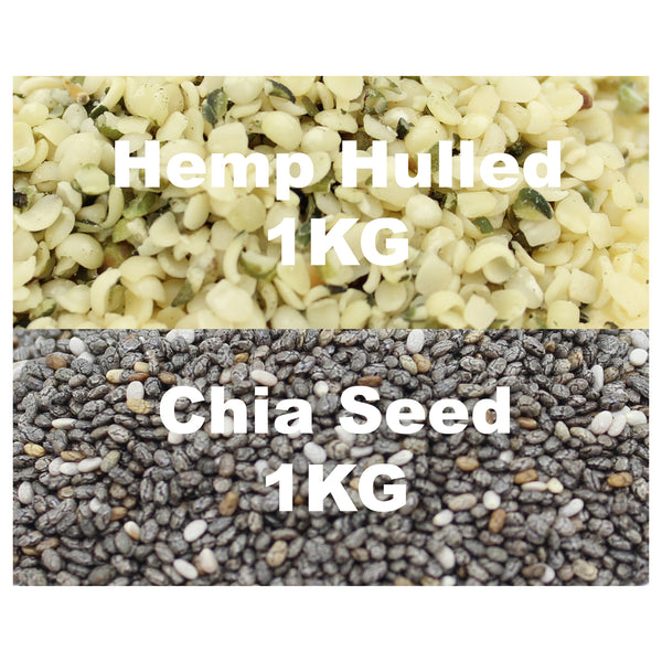 Hemp Seed (shelled) 1kg and Chia Seed 1kg Multi-Pack